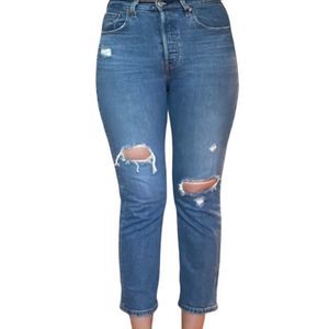 501 Levi’s Straight Leg  Distressed Jeans